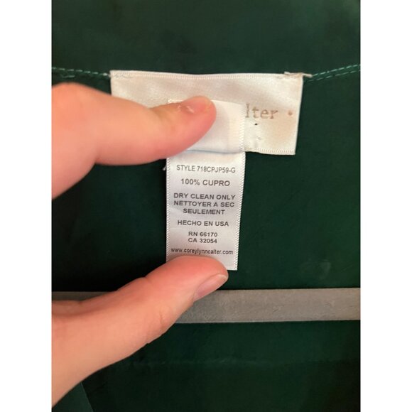 Anthropologie Corey Lynn Calter Talia Soft‎ Cupro Green Jumpsuit Size XS - Picture 8 of 8